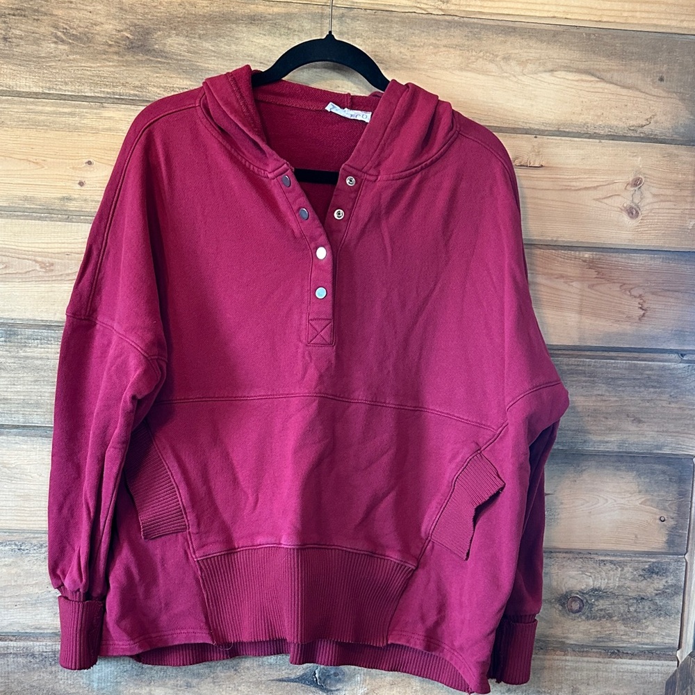 Women's Burgundy Hoodie Sweatshirt